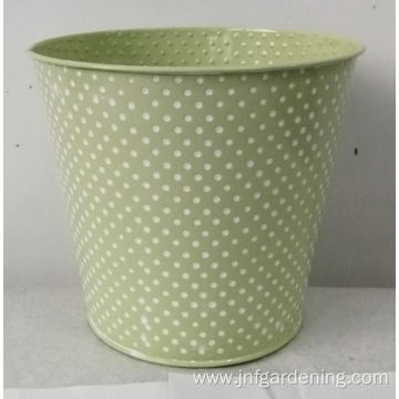 Textured metal round bucket